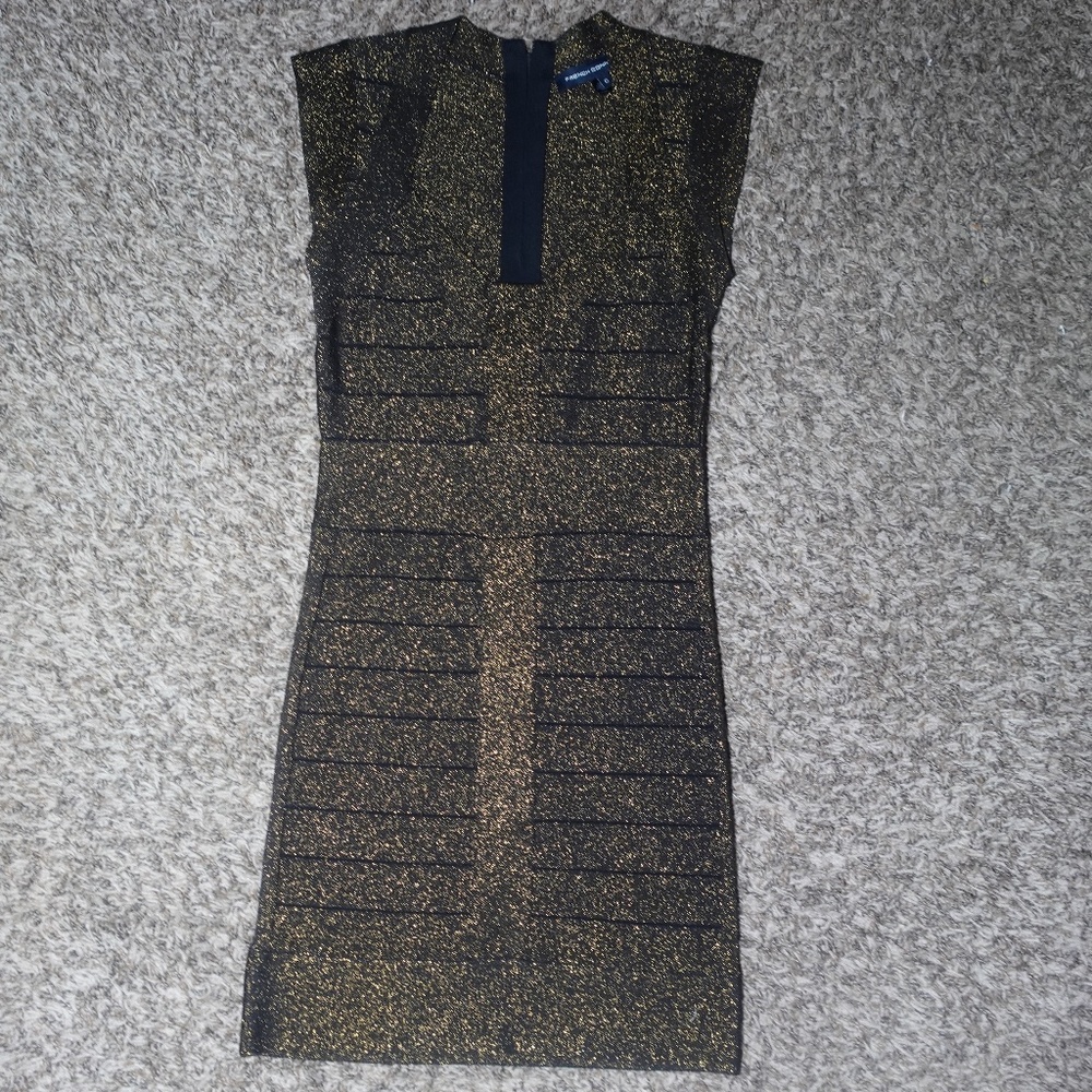 Black Golden Sparkle Short Bandage Dress